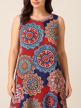 Camisa Dress Medallion‎ Print Size 2X